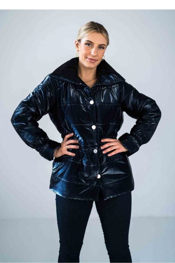 Navy Blue Jacket in Women`s Coats, Jackets with Polyester
