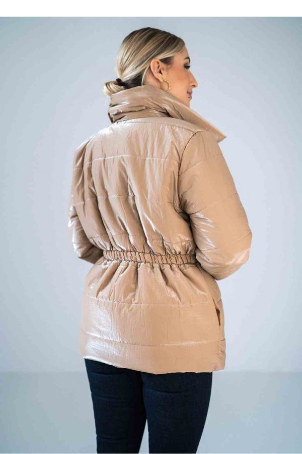 Beige Jacket in Women`s Coats, Jackets with Polyester