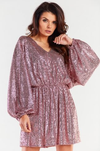 Pink Evening Dress in Evening Dresses with Spandex and Polyester