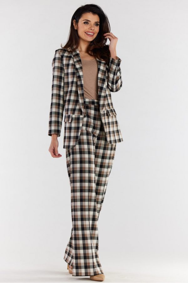 Brown Women Trousers in Pants, Trousers, Shorts with Spandex, Polyester and Viscose