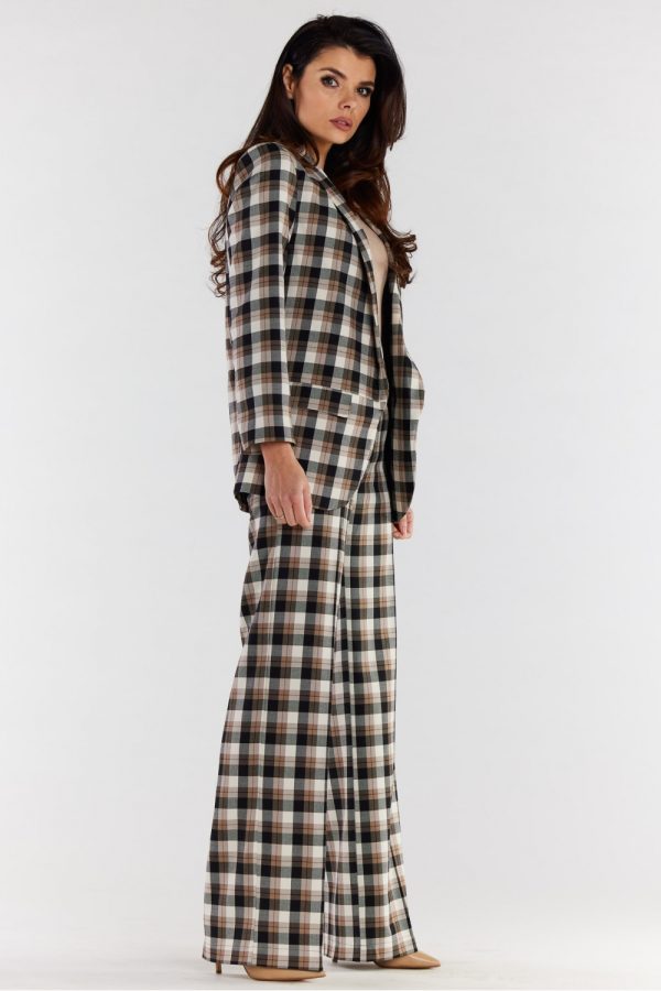 Brown Women Trousers in Pants, Trousers, Shorts with Spandex, Polyester and Viscose