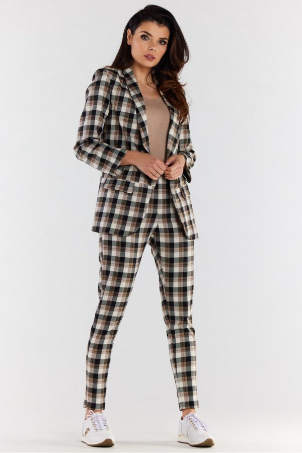 Brown Women Trousers in Pants, Trousers, Shorts with Spandex, Polyester and Viscose