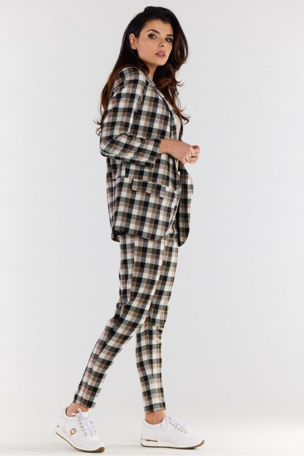 Brown Women Trousers in Pants, Trousers, Shorts with Spandex, Polyester and Viscose