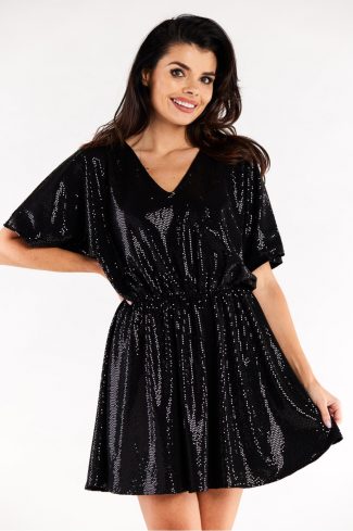 Black Evening Dress in Evening Dresses with Spandex and Polyester