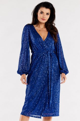 Blue Evening Dress in Evening Dresses with Spandex and Polyester