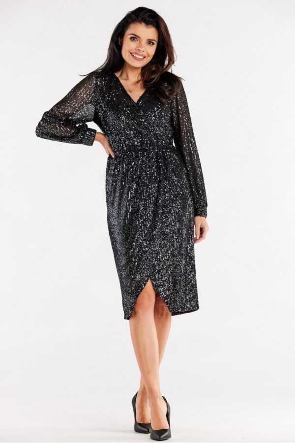 Grey Evening Dress in Evening Dresses with Spandex and Polyester