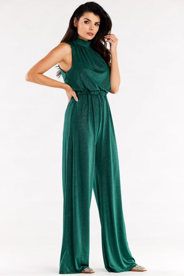 Green Suit in Playsuits For Women with Spandex and Polyester