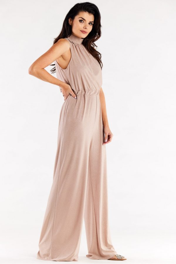 Beige Suit in Playsuits For Women with Spandex and Polyester