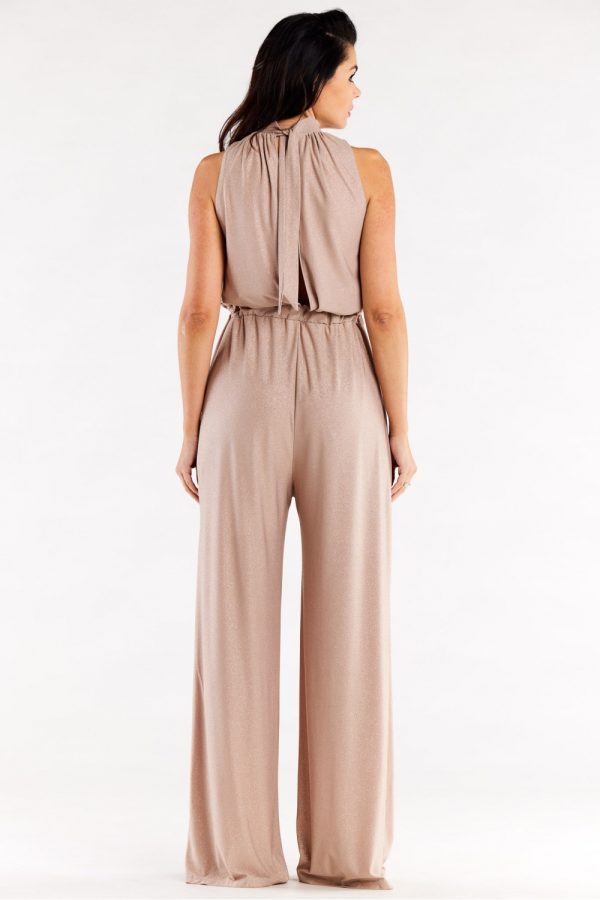 Beige Suit in Playsuits For Women with Spandex and Polyester