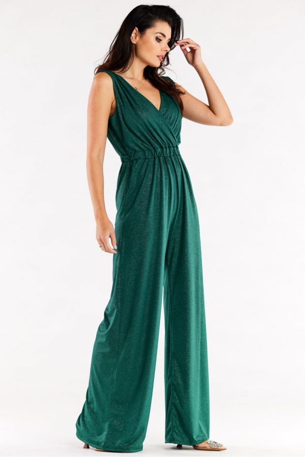 Green Suit in Playsuits For Women with Spandex and Polyester