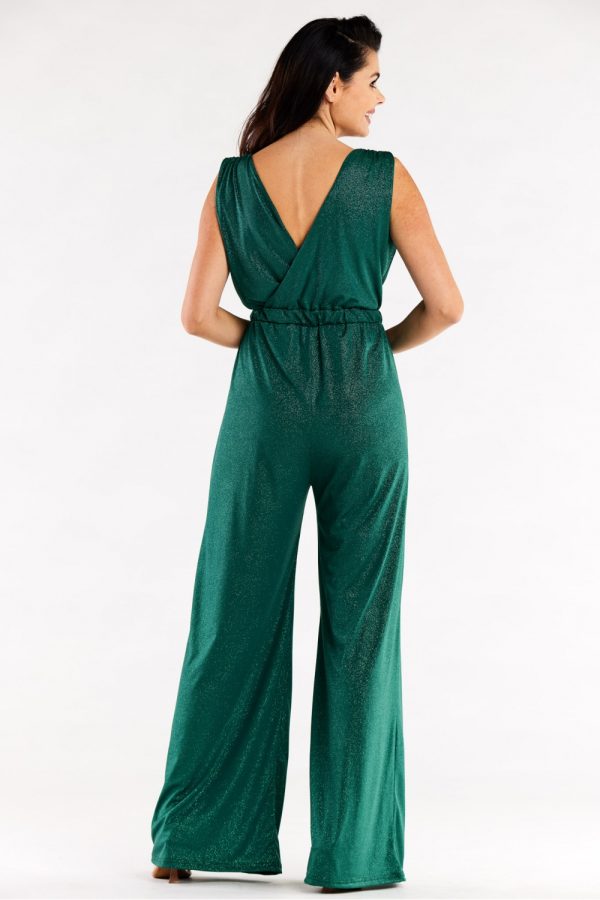 Green Suit in Playsuits For Women with Spandex and Polyester