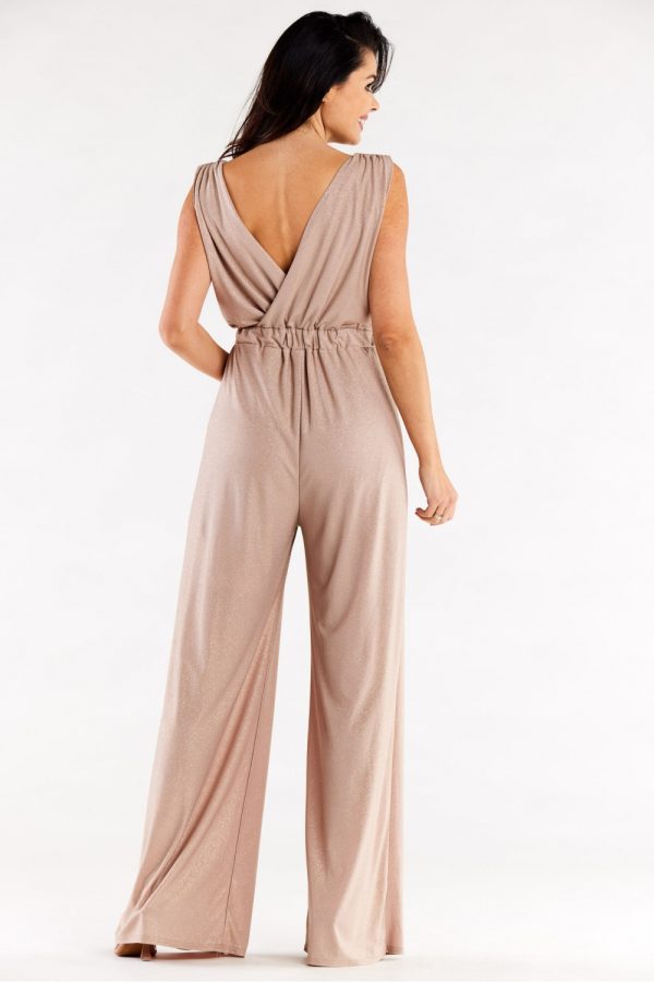 Beige Suit in Playsuits For Women with Spandex and Polyester