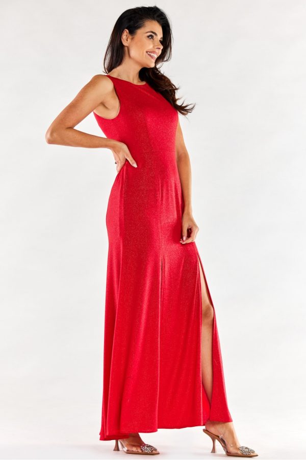 Red Long Dress in Evening Dresses with Spandex and Polyester