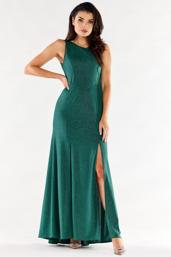 Green Long Dress in Evening Dresses with Spandex and Polyester