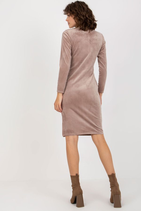 Beige Evening Dress in Evening Dresses with Spandex and Polyester