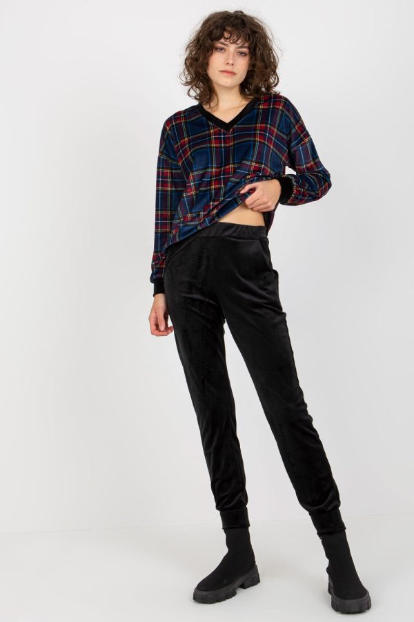 Black Set in Pants, Trousers, Shorts with Spandex and Polyester