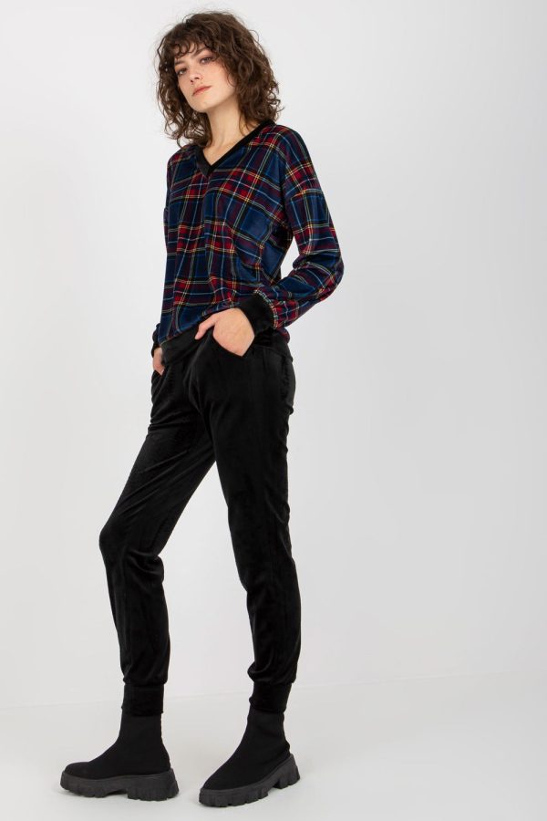 Black Set in Pants, Trousers, Shorts with Spandex and Polyester