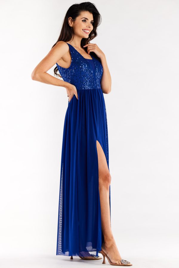 Blue Evening Dress in Evening Dresses with Spandex and Polyester