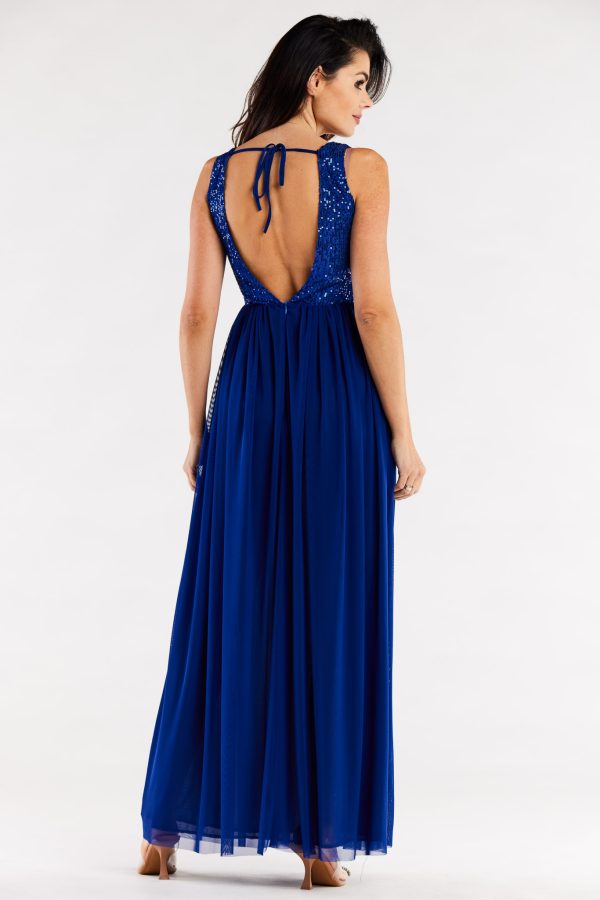 Blue Evening Dress in Evening Dresses with Spandex and Polyester