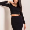 Black Skirt in Skirts with Cotton and Spandex