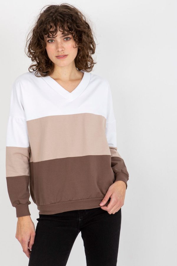Brown Sweatshirt in Sweatshirts For Women with Cotton and Spandex