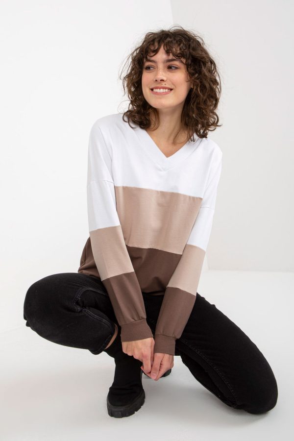 Brown Sweatshirt in Sweatshirts For Women with Cotton and Spandex