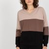 Beige Sweatshirt in Sweatshirts For Women with Cotton and Spandex