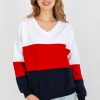 Navy Blue Sweatshirt in Sweatshirts For Women with Cotton and Spandex