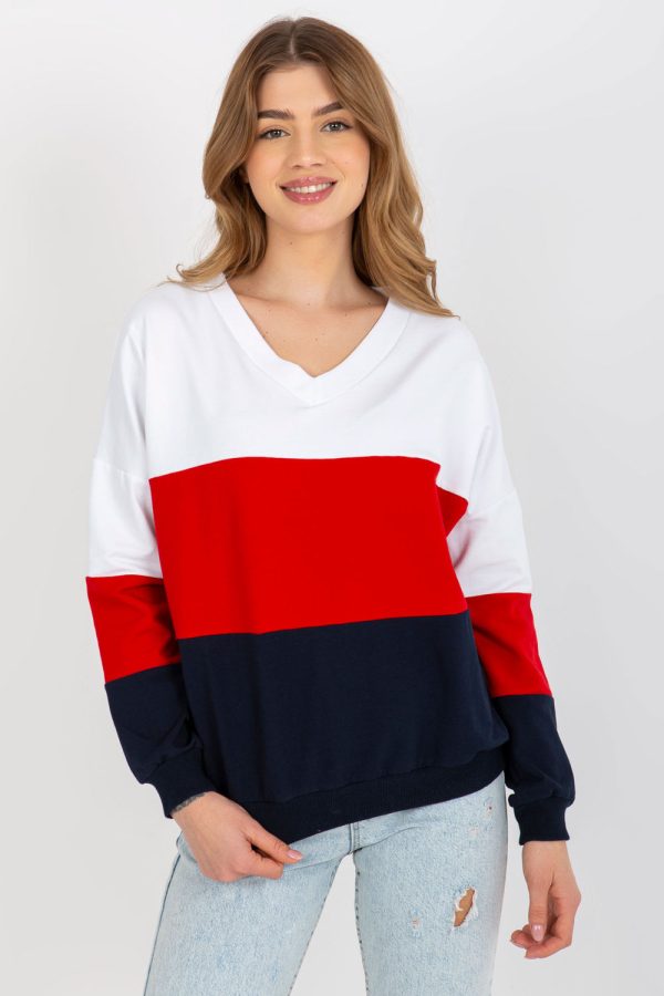 Navy Blue Sweatshirt in Sweatshirts For Women with Cotton and Spandex