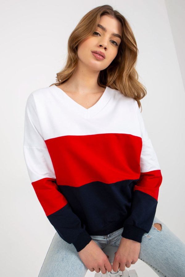 Navy Blue Sweatshirt in Sweatshirts For Women with Cotton and Spandex