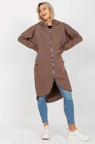 Brown Sweatshirt in Sweatshirts For Women with Cotton and Spandex