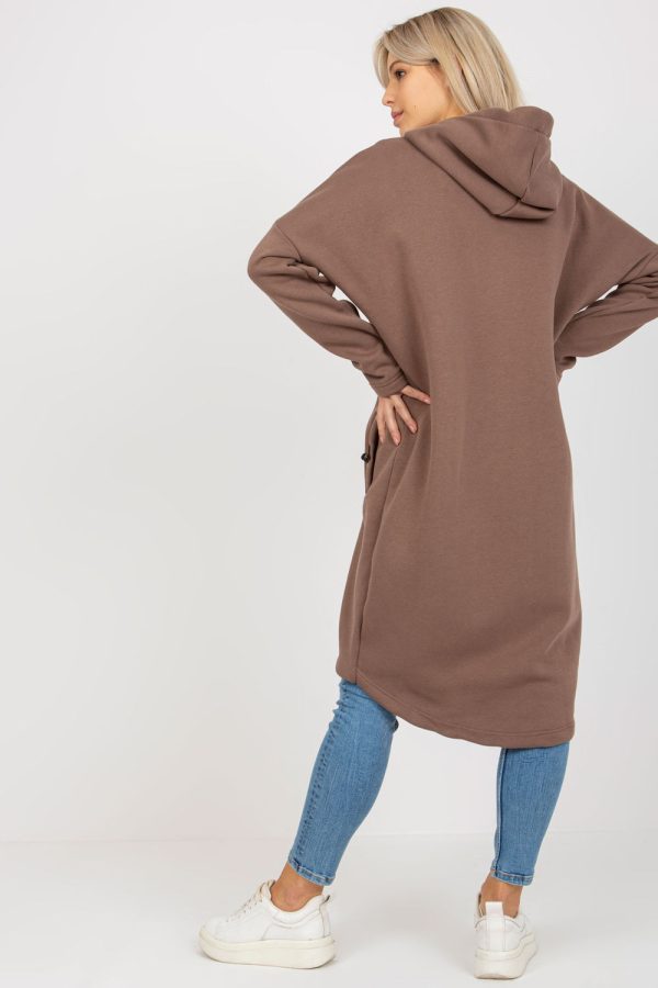 Brown Sweatshirt in Sweatshirts For Women with Cotton and Spandex