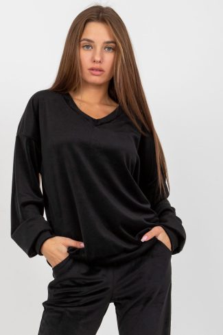 Black Sweatshirt in Sweatshirts For Women with Spandex and Polyester