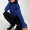 Blue Turtleneck in Sweaters, Pullovers, Jumpers, Turtlenecks, Boleros, Shrugs with Cotton and Spandex
