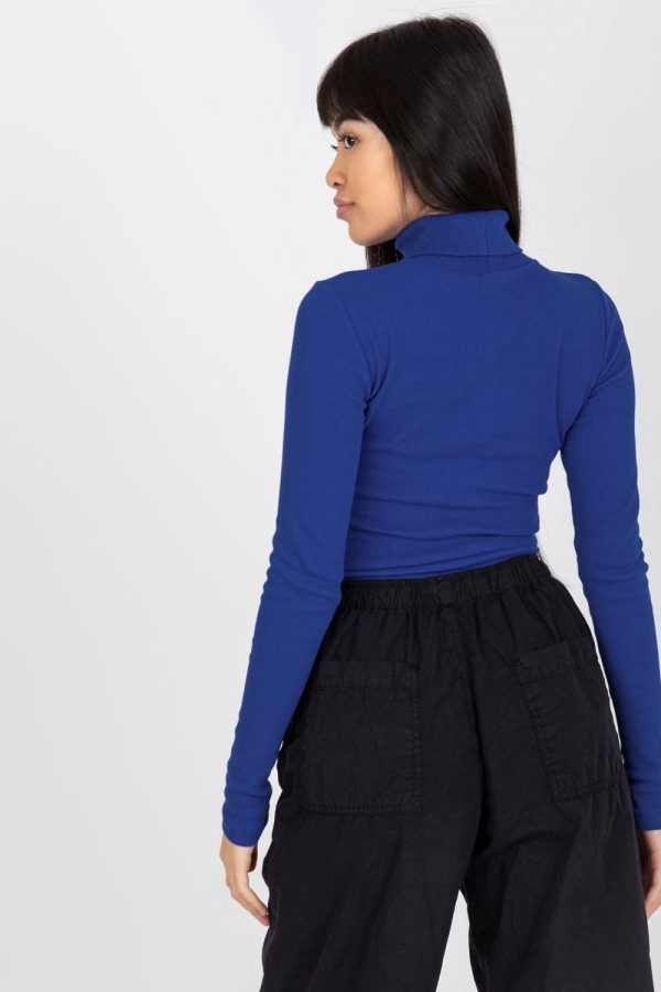 Blue Turtleneck in Sweaters, Pullovers, Jumpers, Turtlenecks, Boleros, Shrugs with Cotton and Spandex