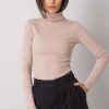 Beige Turtleneck in Sweaters, Pullovers, Jumpers, Turtlenecks, Boleros, Shrugs with Cotton and Spandex