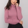 Pink Turtleneck in Sweaters, Pullovers, Jumpers, Turtlenecks, Boleros, Shrugs with Cotton and Spandex