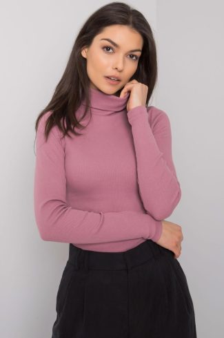 Pink Turtleneck in Sweaters, Pullovers, Jumpers, Turtlenecks, Boleros, Shrugs with Cotton and Spandex