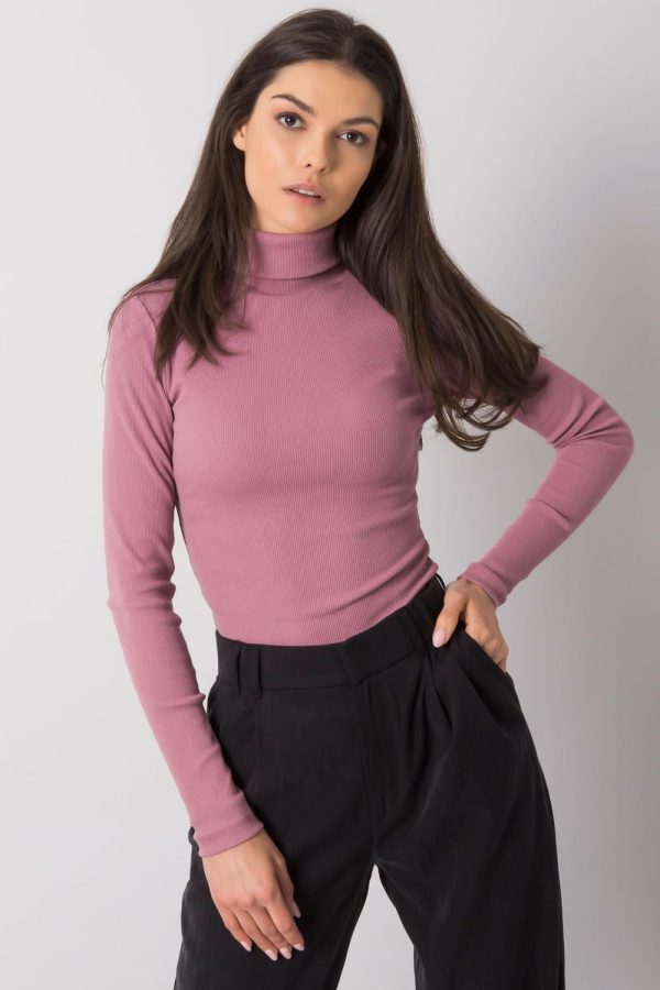 Pink Turtleneck in Sweaters, Pullovers, Jumpers, Turtlenecks, Boleros, Shrugs with Cotton and Spandex