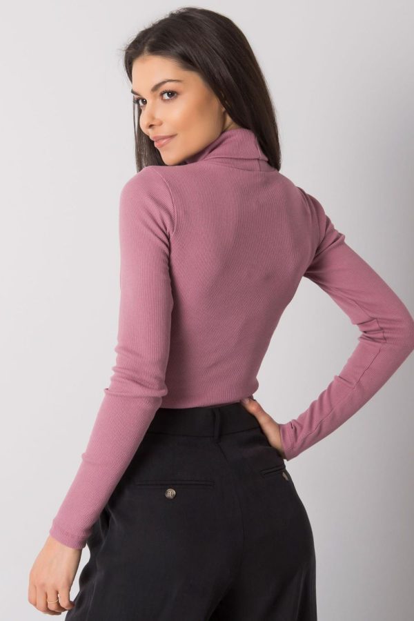 Pink Turtleneck in Sweaters, Pullovers, Jumpers, Turtlenecks, Boleros, Shrugs with Cotton and Spandex