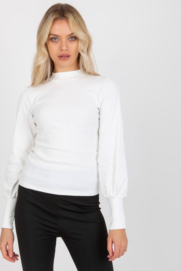 White Blouse in Women`s Blouses, Tunics with Cotton and Spandex