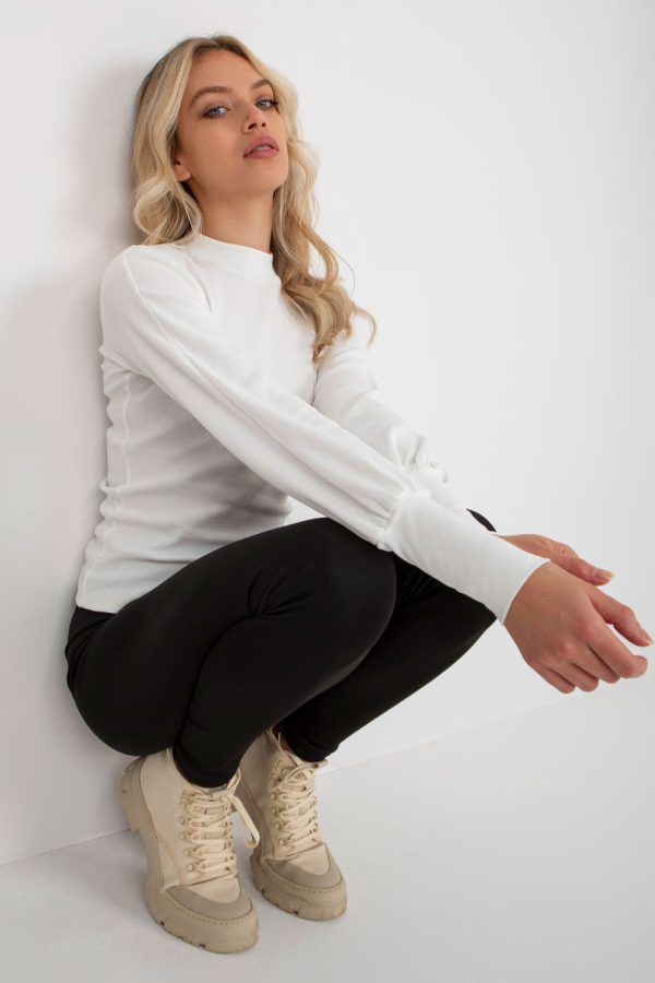 White Blouse in Women`s Blouses, Tunics with Cotton and Spandex