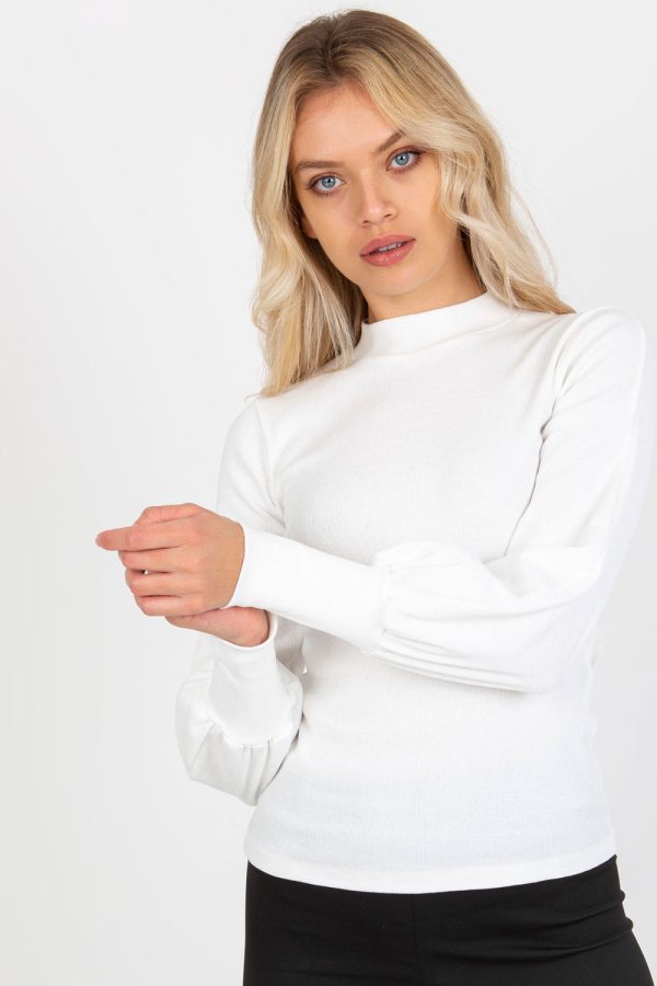 White Blouse in Women`s Blouses, Tunics with Cotton and Spandex