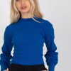 Blue Blouse in Women`s Blouses, Tunics with Cotton and Spandex