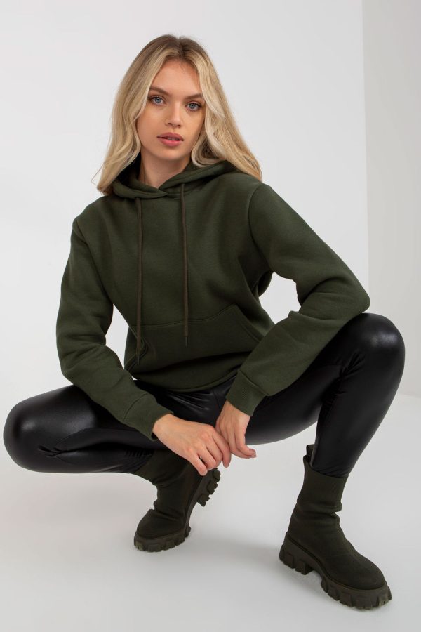 Green Sweatshirt in Sweatshirts For Women with Cotton and Polyester
