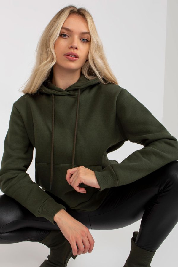 Green Sweatshirt in Sweatshirts For Women with Cotton and Polyester