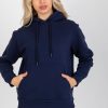 963490 Navy Blue Sweatshirt in Sweatshirts For Women with Cotton and Polyester