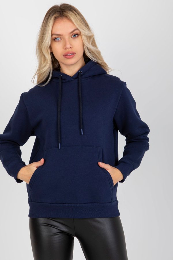 Navy Blue Sweatshirt in Sweatshirts For Women with Cotton and Polyester