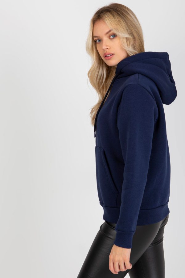 Navy Blue Sweatshirt in Sweatshirts For Women with Cotton and Polyester