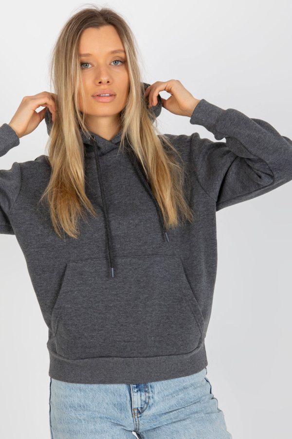 Grey Sweatshirt in Sweatshirts For Women with Cotton and Polyester